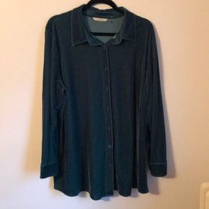 Soft surroundings 1x velvety top tunic turquoise